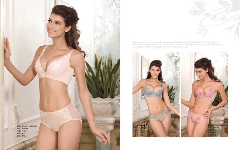 Catalog layout frame: blush pink lace set hero with grey and dusty rose colorway thumbnails at a marble mantel