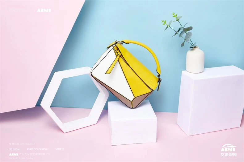 Handbag flat-lay photography