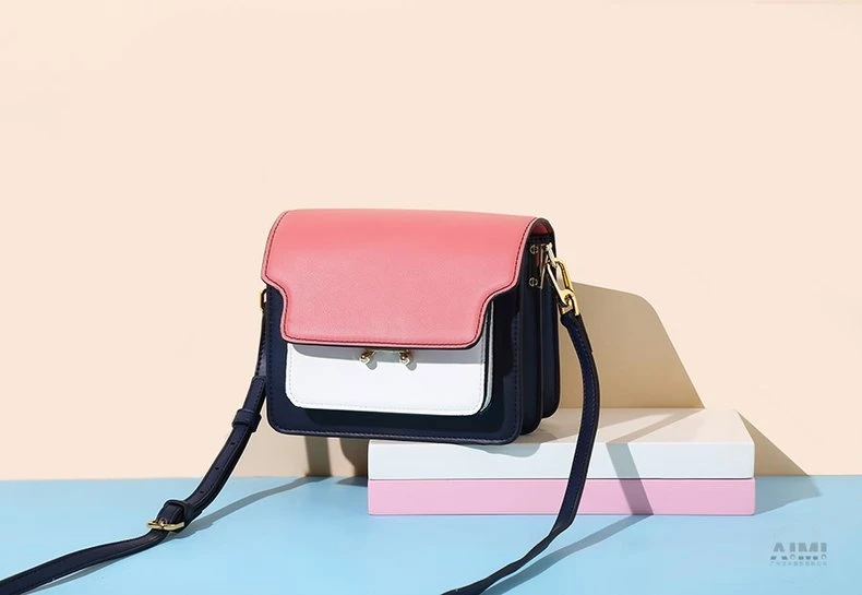 High-end brand bags customized shooting Handbag scene creative shooting flat-lay photography
