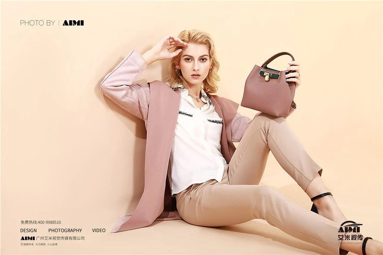 High-end brand ladies bag creative photography Guangzhou product modeling photography company flat-lay photography