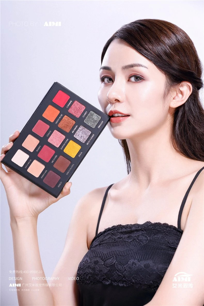 Guangzhou beauty eyeshadow shooting company Professional cosmetics model display shooting white background photography