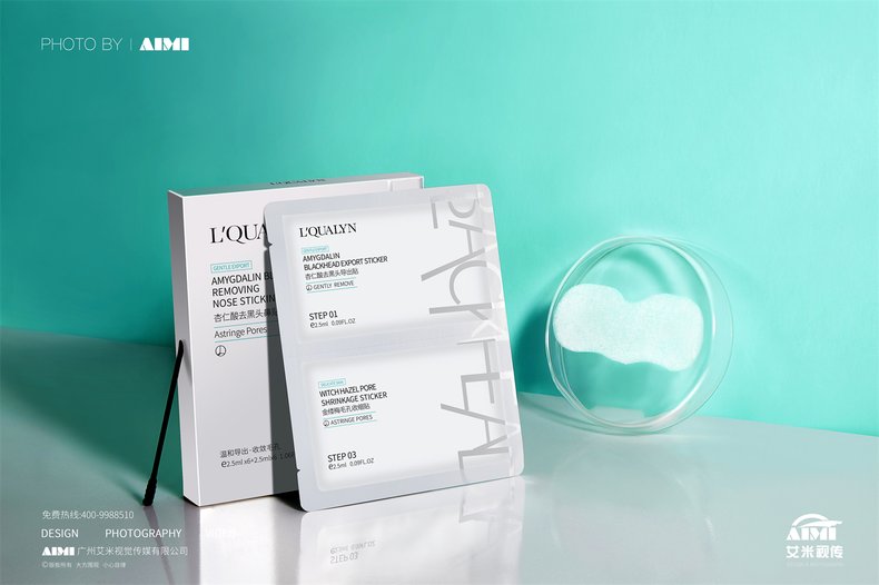 Glass bottle photography — backlit skincare product showing liquid clarity