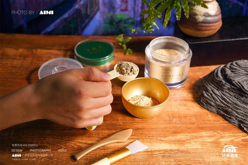 Mask Powder Detail Photo Shooting Guangzhou Skin Care Product Creative Photography Company flat-lay photography
