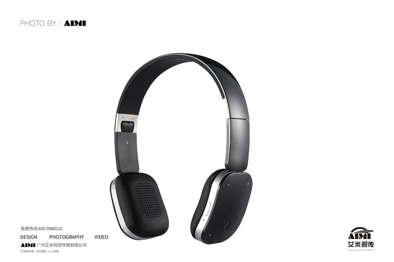 Image shooting of digital product e-commerce brand headphones reflective surface photography