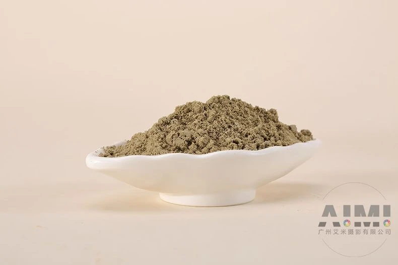 Milled grain powder in a footed dish showing the fine texture