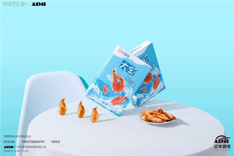 Snacks Product Photography Shrimp Slices Creative Photography Guangzhou Food Photography Company styled scene photography