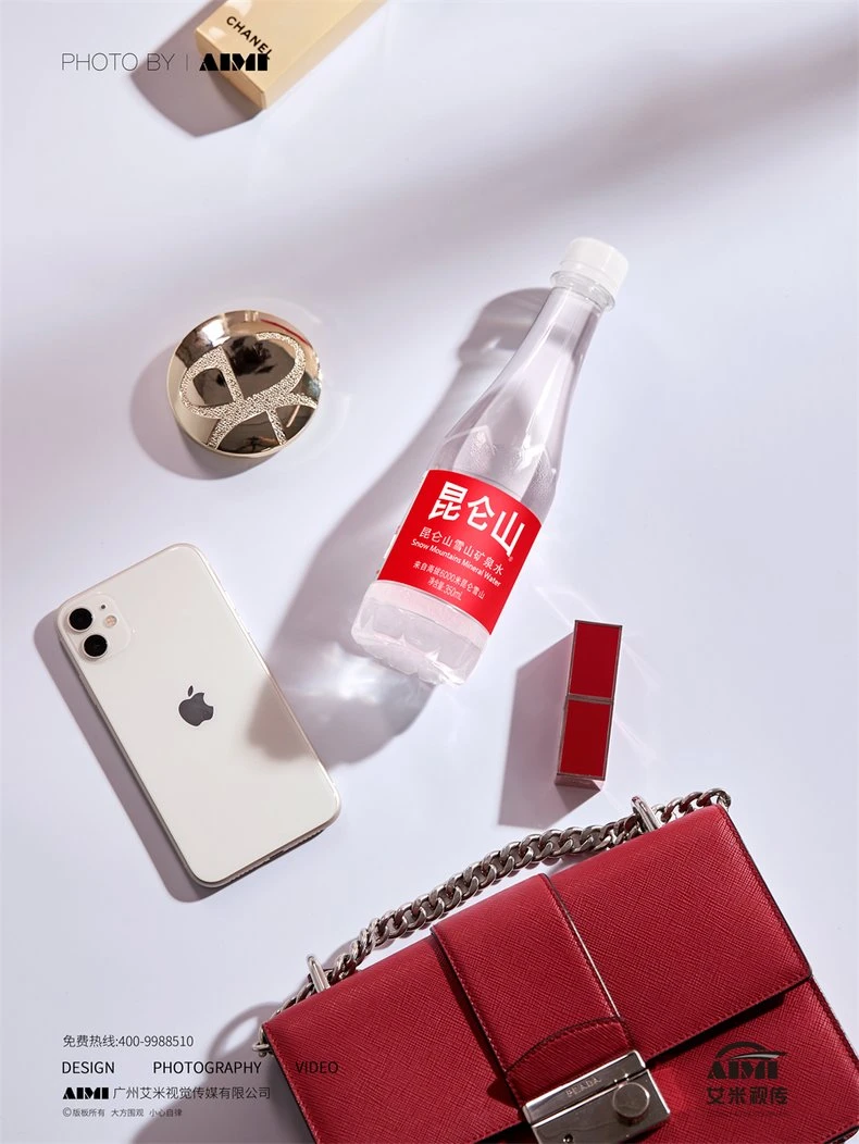Kunlun Mountain Snow Mountain Mineral Water Photography Commercial Product Photography Creative Disp styled scene photography