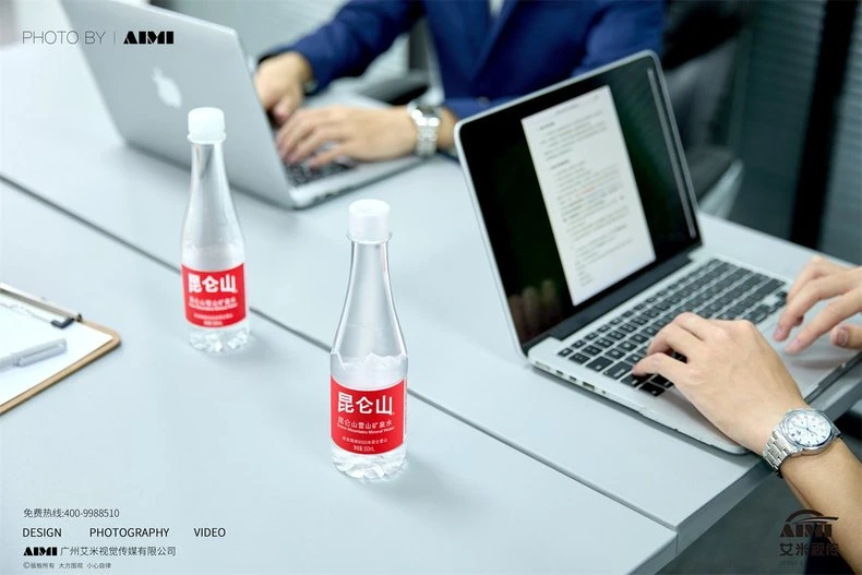 Kunlun Mountain Snow Mountain Mineral Water Photography Commercial Product Photography Creative Disp group arrangement photography