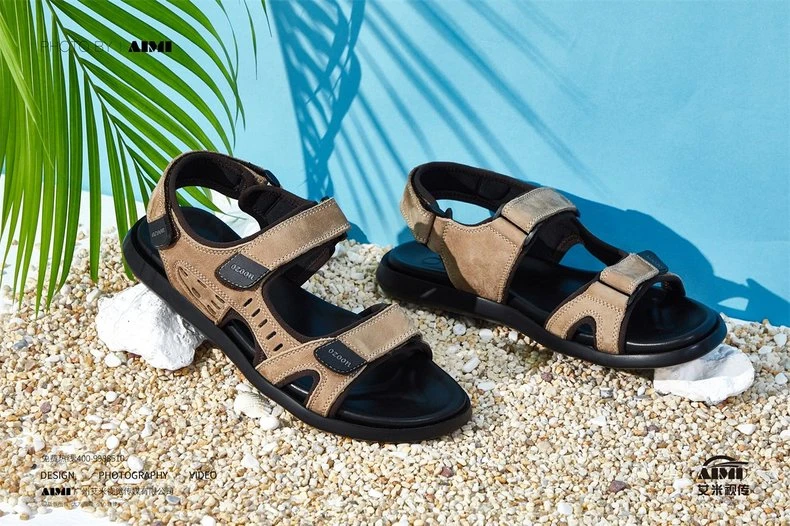 Sandals white background photography