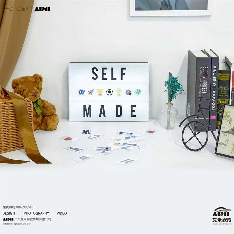 Furniture Lighting Bedside Table Alphabet Lamp Scene Figure Photography Guangzhou Product Photograph in-situ photography