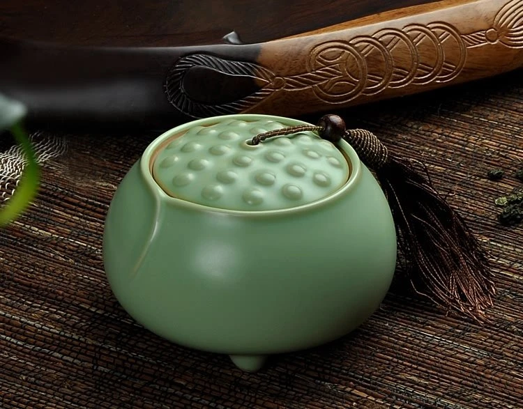 Light Green Tea Set Scene Photography