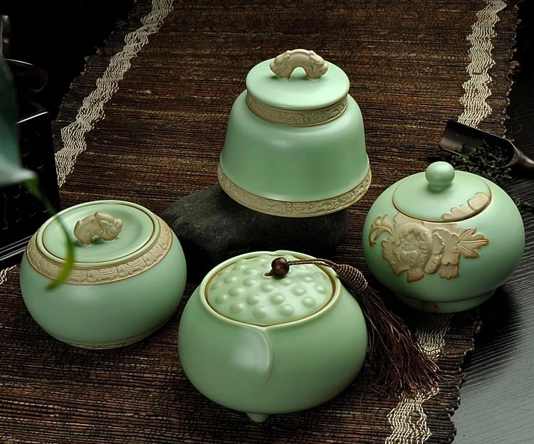 Light Green Tea Set Photography Scene Creative Photography Guangzhou Professional Tea Set Photograph lifestyle scene photography