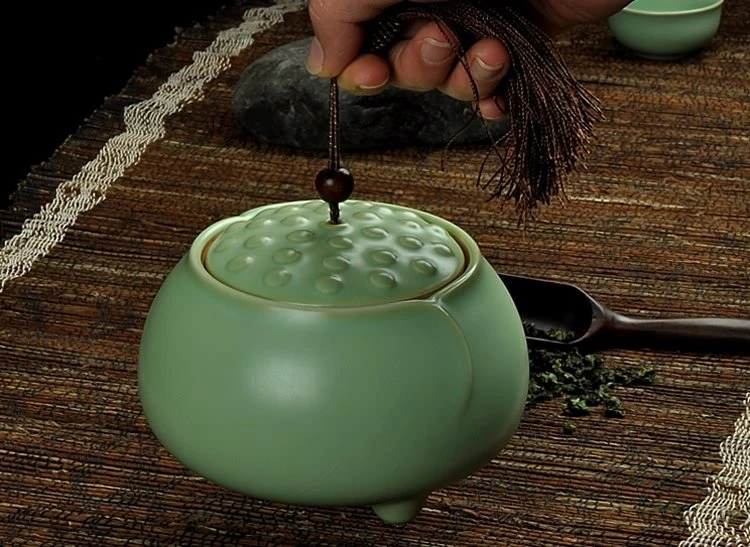 Light Green Tea Set Photography Scene Creative Photography Guangzhou Professional Tea Set Photograph flat-lay photography
