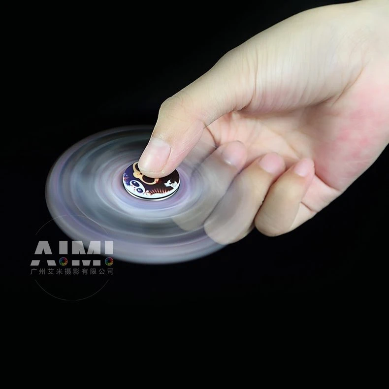 Leisure toys finger gyro flat-lay photography