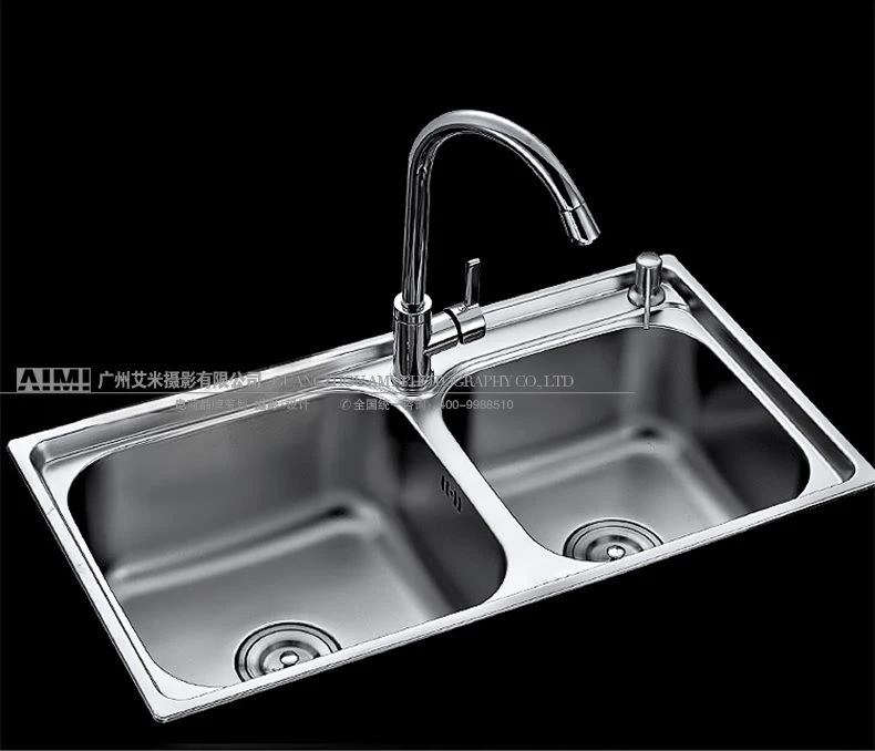 Stainless steel faucet real scene shooting Real scene display shooting flat-lay photography