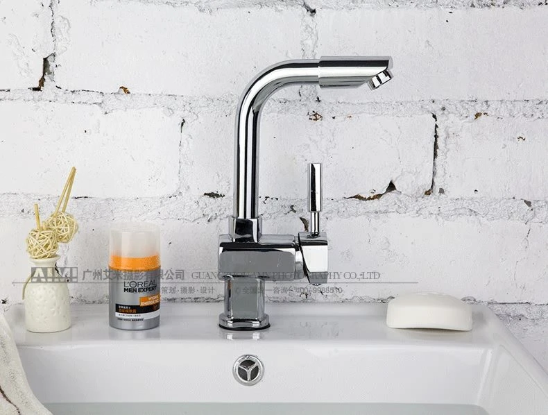 Stainless steel faucet photography gray background wall creative photography perfect shooting effect white background photography
