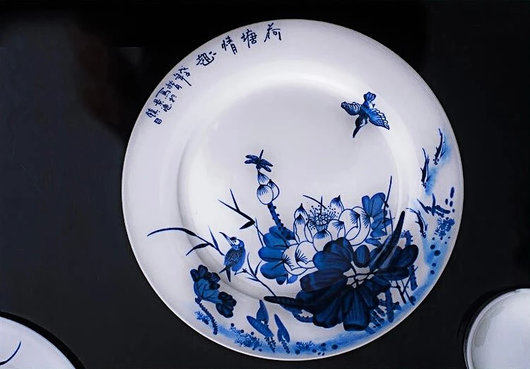 Tableware Photography Chinese Porcelain Dish Photography Pure Scene flat-lay photography