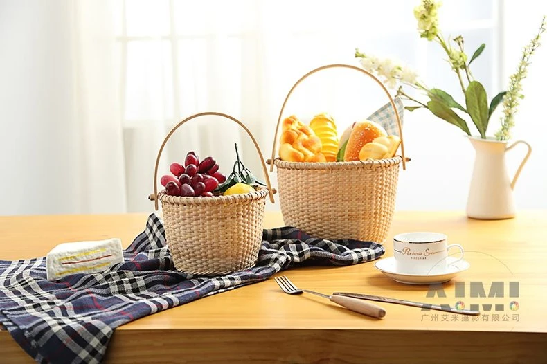 Chic Bamboo Basket Product Photography Daily necessities Photography Guangzhou Still Life Photograph creative photography
