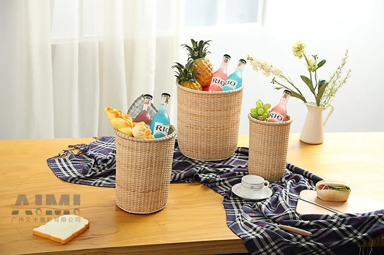Chic Bamboo Basket Product Photography Daily necessities Photography Guangzhou Still Life Photograph white background photography