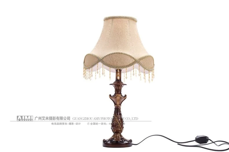 Rust red vintage lamp with ornate base - antique lamp photography