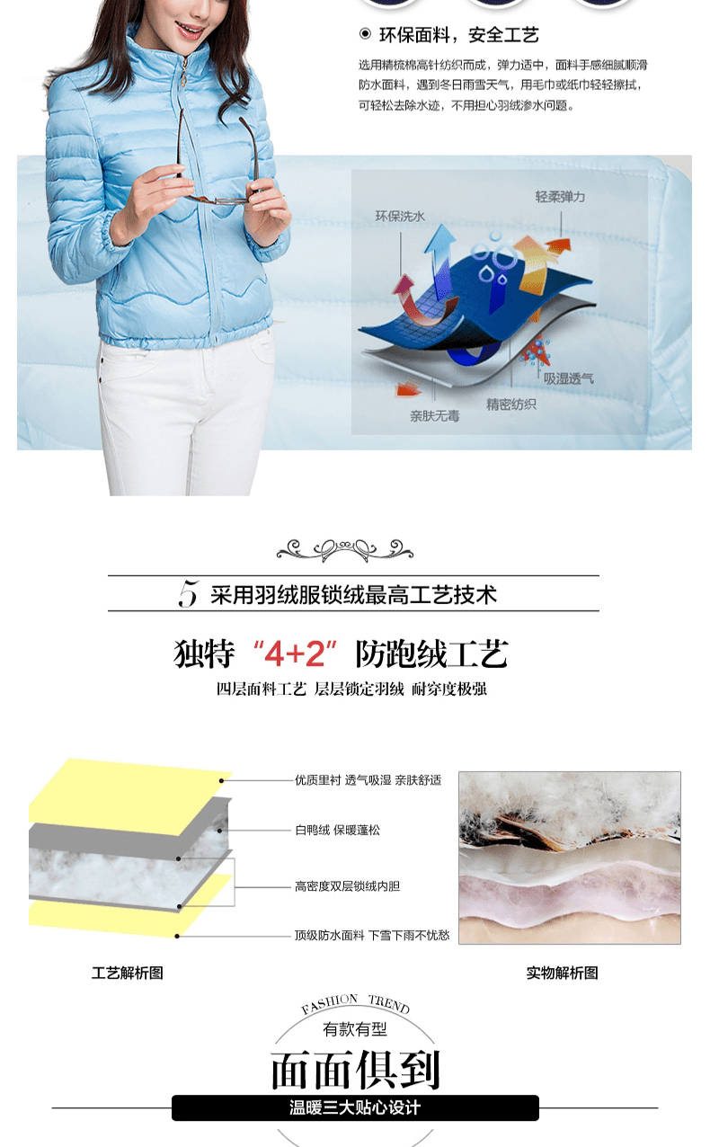 Women's Down JacketDetail Page DescriptionDesign Production