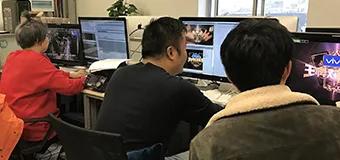Post-production editing suite for video and photo content